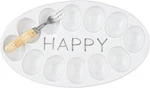 Mud Pie Happy Deviled Egg Tray With Serving Fork Christmas Easter Holidays. Fixed Price $42.50.