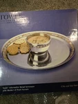Towle Silversmiths Chip & Dip Plates Alternative Metal Mother Of Pearl Accent. Fixed Price $20.00.