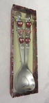 Wild Eye Designs Salad Server Set 2 Pieces Stainless Heart Stone Accents Nib. Fixed Price $17.00.