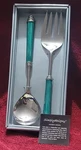 Simply Designz 2-PIECE Salad Servers Teal Green Turquoise. Fixed Price $18.95.