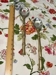 Beatriz Ball Sierra Modern Gold/silver Metal Bamboo Salad Server Utensils. Fixed Price $29.50.