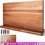 Magnetic Knife Holder Acacia Wood Double-sided Storage Kitchen Block New. Fixed Price $63.62.