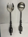 Vintage Godinger William Sonoma Silver-plated Spoon And Fork Salad Server Set. Fixed Price $25.00.