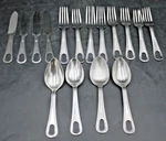 16PC Mgm 1950S Us Army Utensils Knives Spoon Fork Knife G.i. Mess Hall. Fixed Price $114.74.