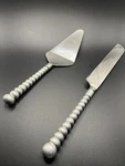Pier 1 Stainless Steel Cake Server Knife Beaded Look Handles. Fixed Price $16.00.