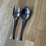 Yamazaki Gone Fishin' Fishing Salad Serving Set Stainless Silverware Fork Spoon. Fixed Price $49.00.