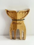 Pair Of Wooden Alaska Whales Tail Salad & Pasta Server Forks New Sealed. Fixed Price $11.00.