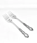 Oneida Shelley Stainless Heirloom Cube Mark Glossy Salad Forks (2) 6 5/8". Fixed Price $21.00.