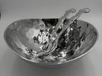 Beatriz Ball Silver Signature Metal Salad Serving Bowl With Fork And Spo. Fixed Price $99.00.