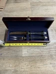 Hampton Silversmiths Carving Knife & Fork Set Wooden Box. Fixed Price $13.75.