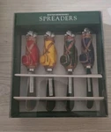 Boston Warehouse Golf Bag Cheese Spreaders Set Of 4 Stainless Steel KNIVES-1995. Fixed Price $15.00.