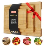 Bamboo Cutting Set Of 3 Wooden With Handles For Kitchen. Fixed Price $25.99.