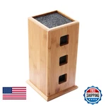 Universal Bamboo Knife Block Hanziup Slotless Wood Knives Holder Storage Stand. Fixed Price $65.87.