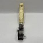 Ekco Knife Sharpener Pull Thru Gold Speckled Wood Handle Chromium Plated. Fixed Price $6.95.