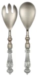 Thirstystone NCH056 Old Hollywood 2 Piece Glass & Stainless Handled Salad Server. Fixed Price $35.00.