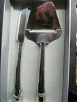 *cheese Serving Set Crate Barrel Ss Plane& Spreader/knife Hammered Handle. Fixed Price $21.99.