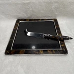 Ralph Lauren Wentworth Cheese Board Faux Tortoise W/ Knife. Fixed Price $175.58.
