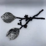 Michael Aram Salad Servers Branch Twig Handles Topaz Bead Flowers Coppery Metal. Fixed Price $58.00.