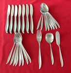 International INS4 Stainless Satin Finish Silverware Spoons, Forks, Knives. Fixed Price $20.99.