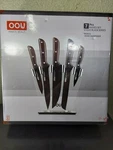 Oou Pro Kitchen 7 Piece Knife Set Chef Knives Vogue Black Series W/ Sharpener. Fixed Price $49.95.