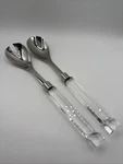 Oleg Cassini Salad Server Set With Crystal Handle Lexington 131490. Fixed Price $15.00.