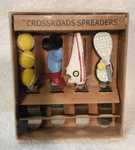 Tennis Themed Set Of 4 Cheese Dip Spreaders By Crossroads New In Box. Fixed Price $14.99.