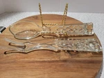 Clear Pressed Glass Salad Servers 2 Piece Set Vintage Fork Spoon Classic Serving. Fixed Price $16.99.