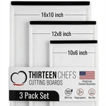 Thirteen Chefs Non Slip Cutting Board 3 Pack Set For Kitchens With Groove - B.... Fixed Price $22.36.