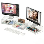 Opnice Clear Acrylic Desk Organizers Accessories, Dual Monitor Stand Rise.... Fixed Price $61.31.