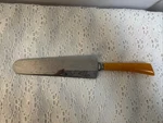 Vintage Burns Mfg Serrated Cake Pie Knife Butterscotch Bakelite Handle Usa. Fixed Price $14.99.