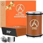 Atiki Rolling Knife Sharpener With Finger Guard, Diamond Ceramic Discs, 15. Fixed Price $55.44.
