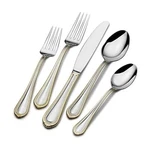 Mikasa, Gold Accent Regent Bead Flatware Service For 12, 65 Piece Set,. Fixed Price $322.99.