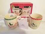 Lenox 4 Pc Naughty & Nice Porcelain Mugs Holiday Gift Set W/spoons Christmas. Fixed Price $36.00.