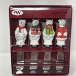 Christmas Bears Boston Warehouse Pack Of 4 Stainless Steel Spreader Knives 2010. Fixed Price $9.09.