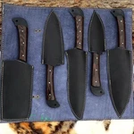 Custom Handmade D2 Steel Kitchen Knife Set / Cheif High Polish Blades. Fixed Price $125.00.