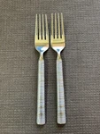 Lenox Wrap 18/10 Stainless Flatware Donna Karan 2 Salad Forks Vietnam 7 1/4". Fixed Price $52.99.
