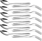 12 Pcs Mini Forks And Spoons Set Stainless Steel Dessert & Appetizer Utensils. Fixed Price $14.86.