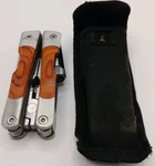 Wood Handle Multi Tool Pliers Knife Screwdrivers Led Flashlight + Sheath. Fixed Price $19.00.