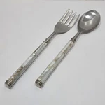 Ralph Lauren 2 Piece Salad Serving Set Spoon Fork Mother Of Pearl Silverware. Fixed Price $29.99.