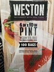 Weston Vacuum Sealer Food Bags, 6" X 10", Pint Size, 100 Count, Transparent. Fixed Price $27.14.