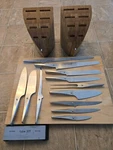 Chroma Type 301 Knife Set With Blocks And Whetstone. Fixed Price $1500.00.