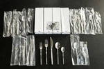 Due Ice Flatware 20 Piece Set By Mepra - Brushed Stainless Open Box Msrp $540. Fixed Price $480.00.