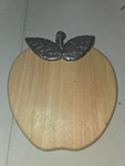 Vintage "the Cellar" Apple Shaped Cutting Board / Cheese Platter - Wood & Pewter. Fixed Price $21.00.