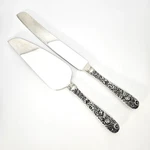 Godinger Floral Silverplate Cake Server & Knife Set Wedding Dessert Serving. Fixed Price $36.97.
