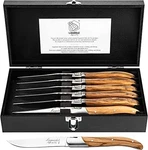 Steak Knives Luxury Line 6 Pieces Olive Wood Giftbox. Fixed Price $117.99.