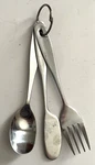 Coghlans 3 Pc Utensil Set Cutlery Stainless Steel On Ring Camp Backpack Travel. Fixed Price $12.00.