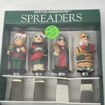 New Sealed 1999 Boston Warehouse Holiday Folk Set Of 4 Christmas Spreaders. Fixed Price $9.99.