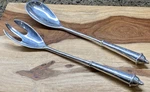 Towle Silversmiths Copenhagen Style Salad Serving Fork And Spoon Set. Fixed Price $12.99.