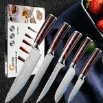 Mdhand Kitchen Knife Set 5 Piece Chef High Carbon Steel Sharp Knives. Fixed Price $23.74.