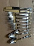 10 Pc Cuisinart Elite French Rooster Stainless Steel Set Fork, Knife, Spoon. Fixed Price $49.99.